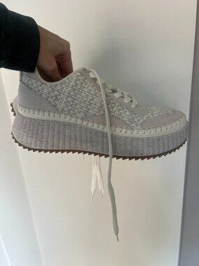 Universal Threads Target Platform Woven Sneakers, Size 7.5, Grey/White